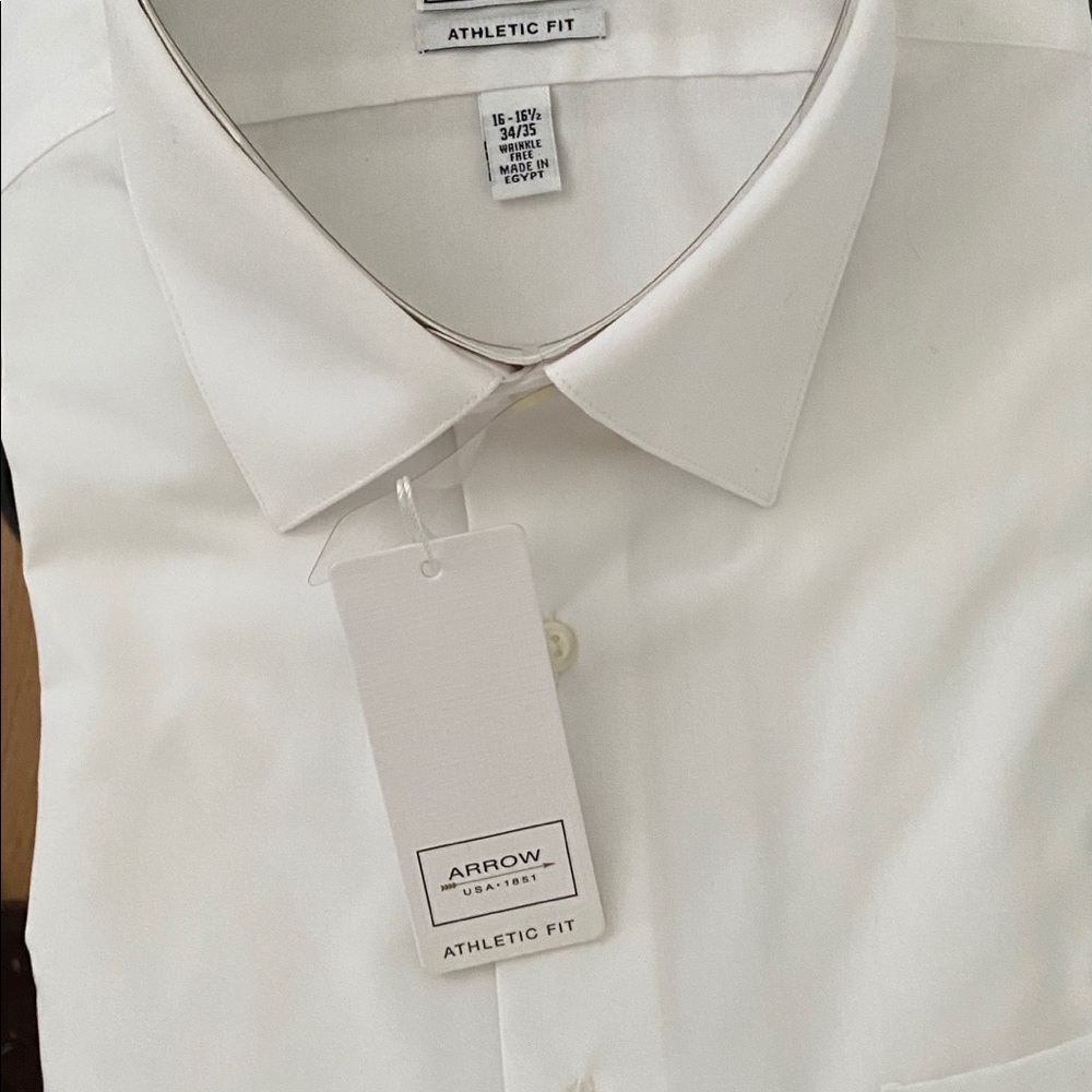 Men's white dress shirt.
